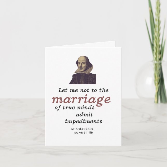 Cute Shakespeare Quote Literary Bröllop Förlovning Kort (Framsida)