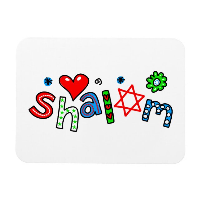 Cute Shalom Hälsning textuttryck Magnet (Horisontell)