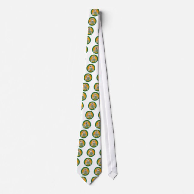 Cute shamrock grunge nalle necktie slips (Framsida)
