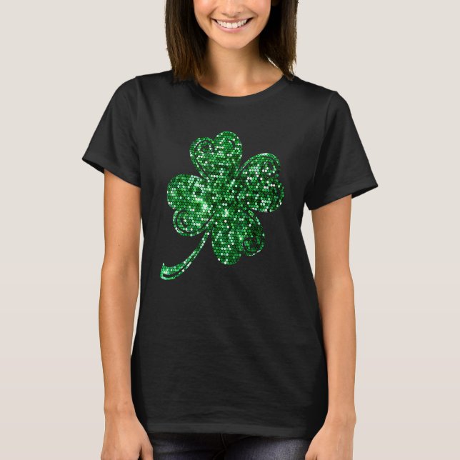 Cute Shamrock St Patricks Day Irish Pattern T Shirt (Framsida)