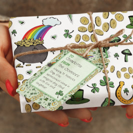 Cute Shamrocks Mönster St patricks day TO FRÅN Presentetikett