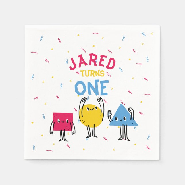Cute Shapes första födelsedagstfirande Pappersservett (Framsidan)