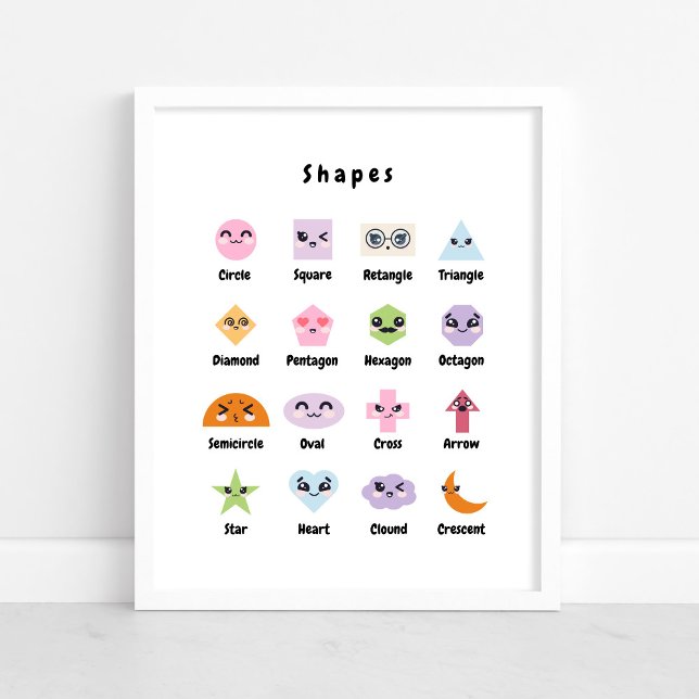 Cute Shapes Nursery Education | Kasta pastellforme Poster (Skapare uppladdad)