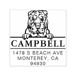 Cute Shar Pei Anpassningsbar Hund Adress Frimärke Självfärgande Stämpel