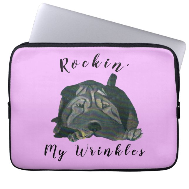 Cute Shar Pei Hund Neoprene 13 tum Laptop sleeve (Framsidan)