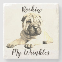 Cute Shar Pei Marble Underlägg