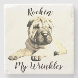 Cute Shar Pei Marble Underlägg