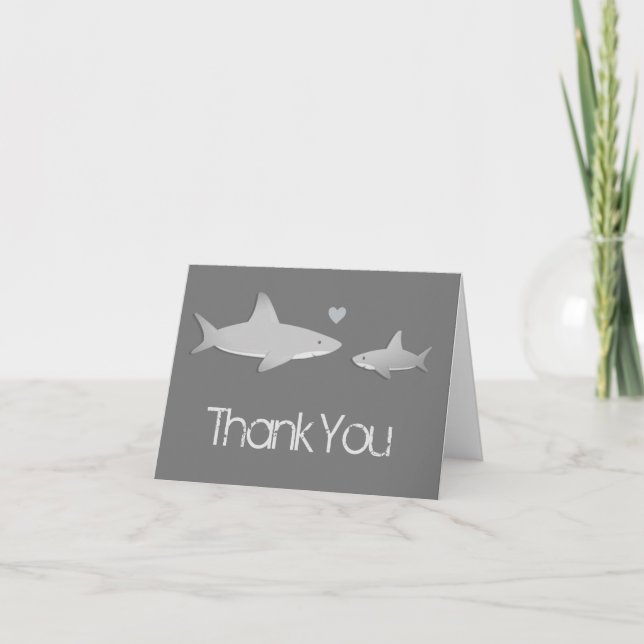 Cute Shard Solid Grått Background Baby Shower Tack Kort (Framsida)