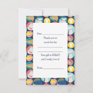 Cute Shark Arts fylls i Tack Kort