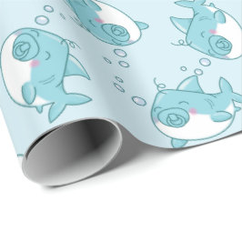 Cute Shark Baby Shower Kawaii Blue Boy Presentpapper