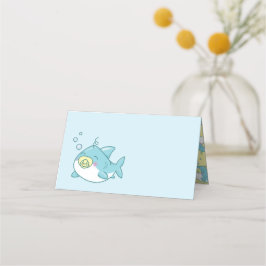 Cute Shark Baby Shower Kawaii Placeringskort