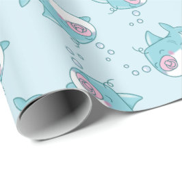Cute Shark Baby Shower Kawaii Rosa Girl Girl Presentpapper