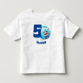 Cute Shark Birthday Namn Boy T Shirt