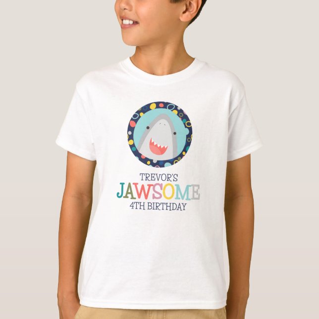 Cute Shark Birthday T Shirt (Framsida)