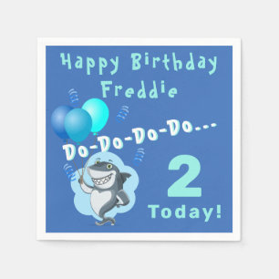 Cute Shark   Blåballonger födelsedag Pappersservett