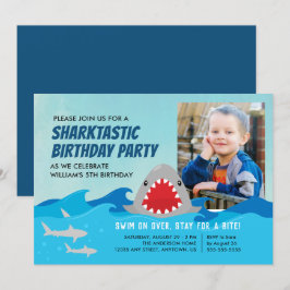 Cute Shark | Boys Födelsedagsfest Photo Inbjudningar