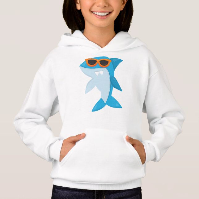 Cute Shark, Coola Shark, haj med solglasögon T Shirt (Framsida)