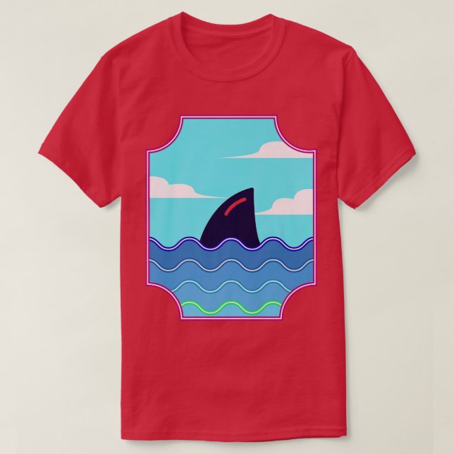 Cute Shark Fin for Shark Lovers T Shirt (Design framsida)