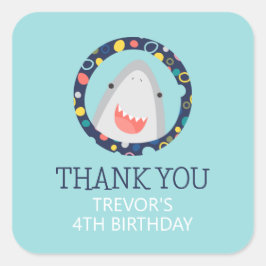 Cute Shark Fyrkantigt Klistermärke