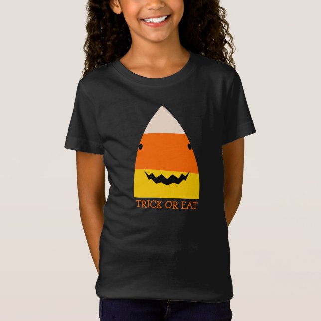 Cute Shark Girls Halloween T-Shirt (Framsida)