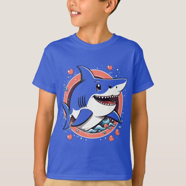 Cute shark hoppar i havet T-Shirt (Framsida)