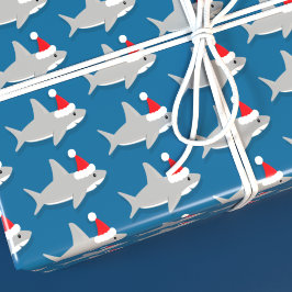 Cute Shark i jultomten Helgdag Presentpapper