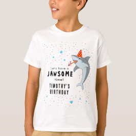 Cute Shark i Ocean Barns födelsedag Party T Shirt