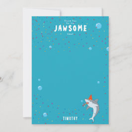 Cute Shark i Ocean Barns födelsedag Party Tack Kort