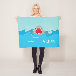 Cute Shark i Vatten | Bojor Fleecefilt