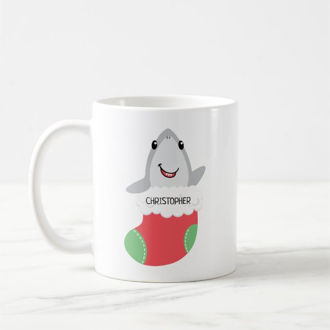Cute Shark-julklapp i Mugg (Vänster)
