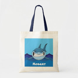 Cute shark lägg till namn Tote Bag Tygkasse