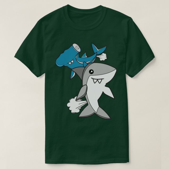 Cute Shark LoverFunny Farting Shark T Shirt (Design framsida)
