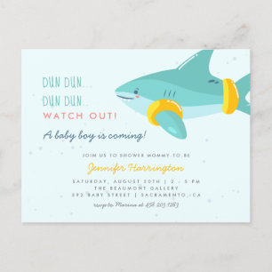 Cute Shark med Arm Bands, sommarbabyskor Inbjudan Vykort