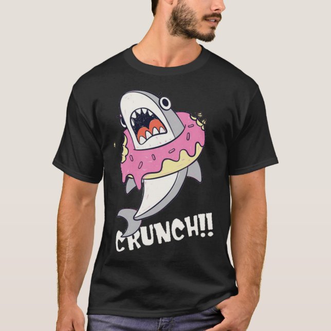 Cute shark med tarm t shirt (Framsida)