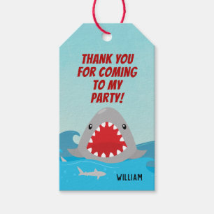 Cute Shark   Pojks Födelsedagsfest Tack Presentetikett