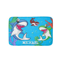Cute Shark Sea Life Ocean Anpassade Namn Kids
