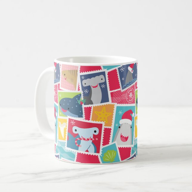 Cute Shark Species God Jul Mugg (Framsida vänster)