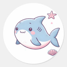 Cute Shark Sticker - Roligt Ocean-Inspired Design