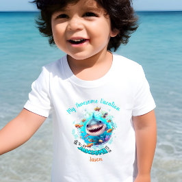 Cute Shark Summer Vacation Personlig Boy T Shirt