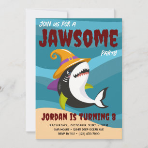 Cute Shark ThMehavean Halloween Costume Birthday Inbjudningar