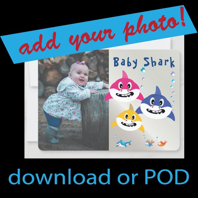 Cute Shark 🦈 Toppen Birthday Ocean Party Inbjudningar (Skapare uppladdad)