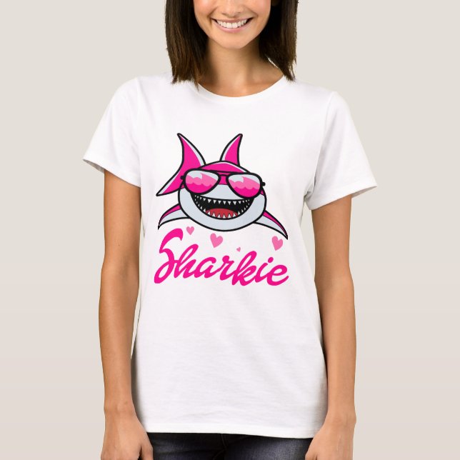 Cute Shark Womens Kids Funny Shark T-Shirt (Framsida)