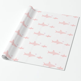 Cute Sharks Rosa White | Babyskor Presentpapper