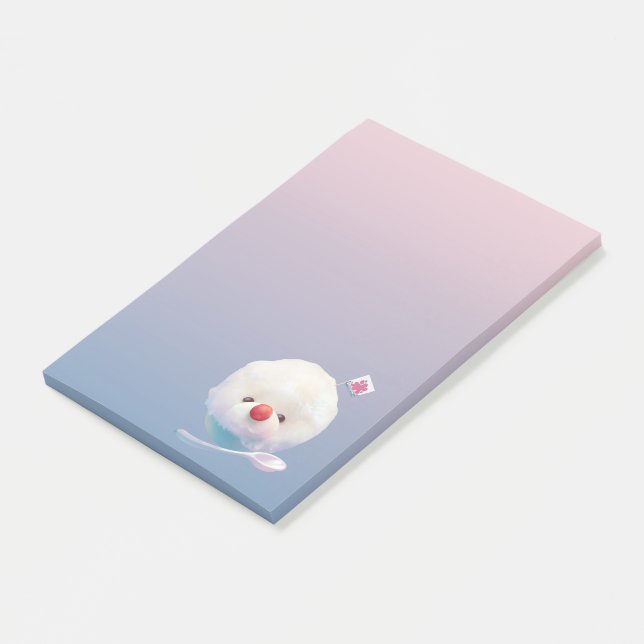 Cute Shaved Ice Hund Post-it Block (Vinklad)