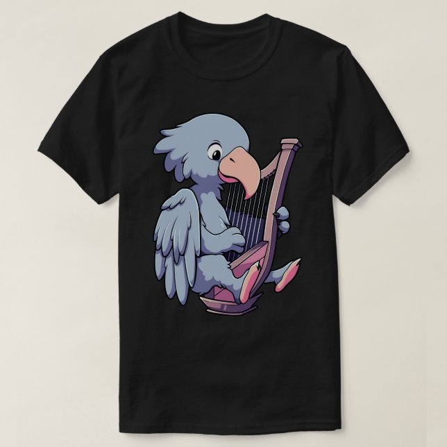 Cute Shebill spelar en harp T Shirt (Design framsida)