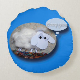 Cute Shee kinesiskt år Zodiac Birthday Pillow Rund Kudde