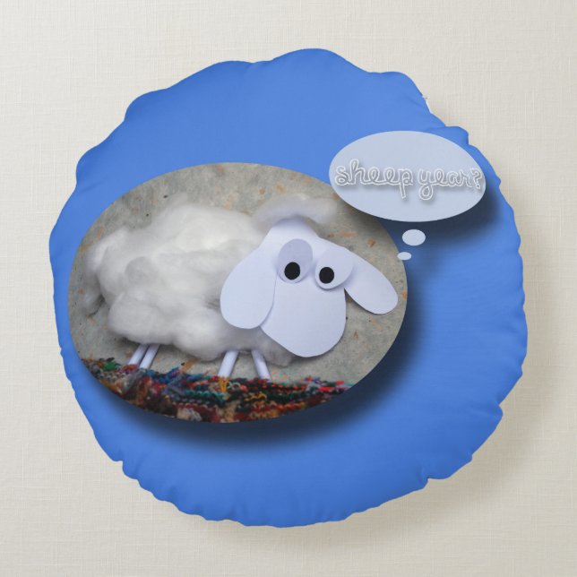 Cute Shee kinesiskt år Zodiac Birthday Pillow Rund Kudde (Baksidan)