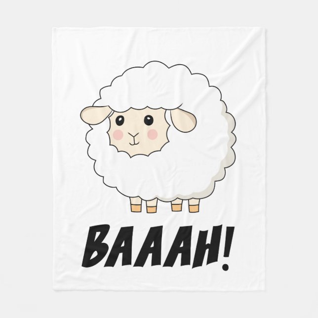 Cute Sheep Baaah Fleecefilt (Framsidan)
