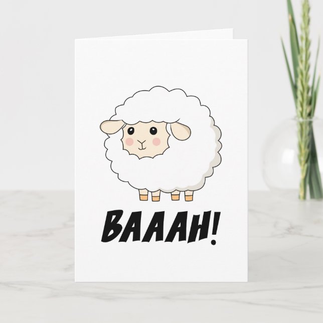 Cute Sheep Baaah Helgkort (Framsida)