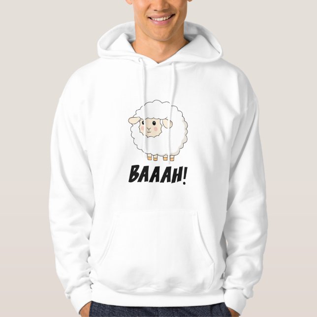 Cute Sheep Baaah Hoodie (Framsida)